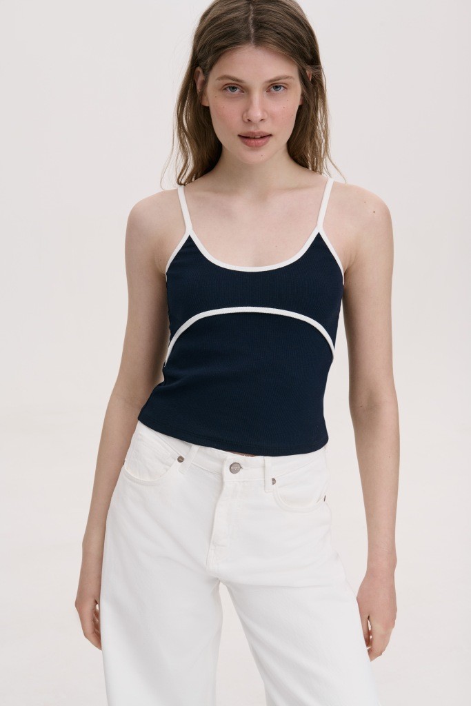 ТРИКОТАЖНИЙ ТОП НА ТОНКИХ БРЕТЕЛЯХ 1269 зображення